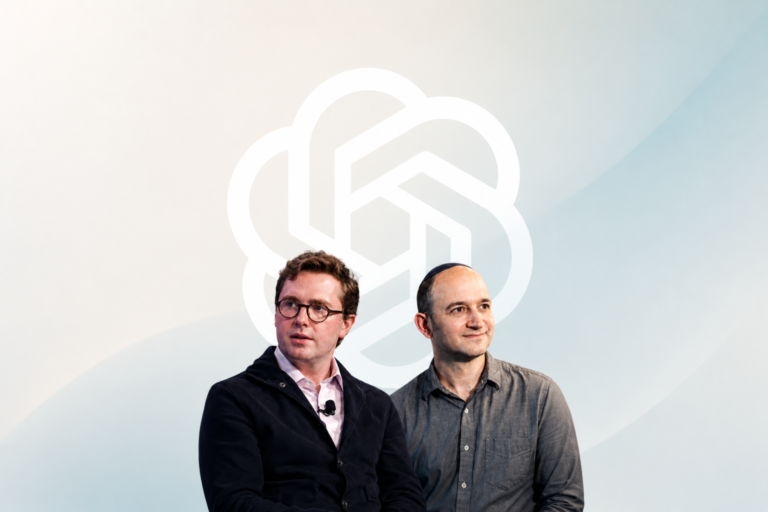 OpenAI logo with two new hires representing technical and policy leadership before IPO