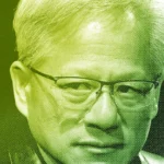 Man with glasses in a green-tinted, textured close-up portrait.