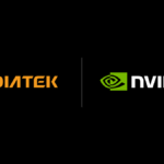 Mediatek and Nvidia logos side by side on a black background, separated by a vertical line.