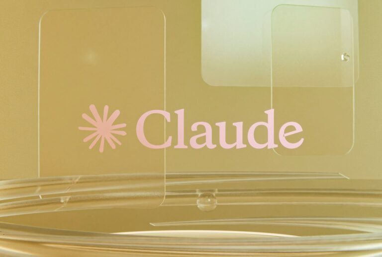 Anthropic Claude watermarks on a laptop screen for AI disclosure