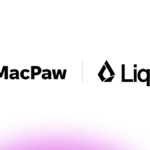 MacPaw and Liquid logos on a white background with a faint purple gradient at the bottom.