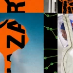 Person in protective suit in a lab, overlaid with biohazard symbols and abstract network graphics.