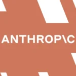 Anthropic logo on a brown background with white diagonal lines