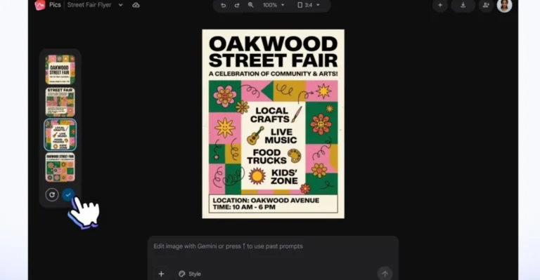 Flyer for Oakwood Street Fair with local crafts, live music, food trucks, and kids' zone, set for 10 AM-6 PM at Oakwood Av...