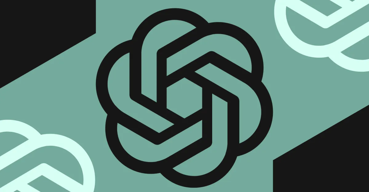 Abstract geometric knot pattern on a teal background, featuring interlocking black and white lines.