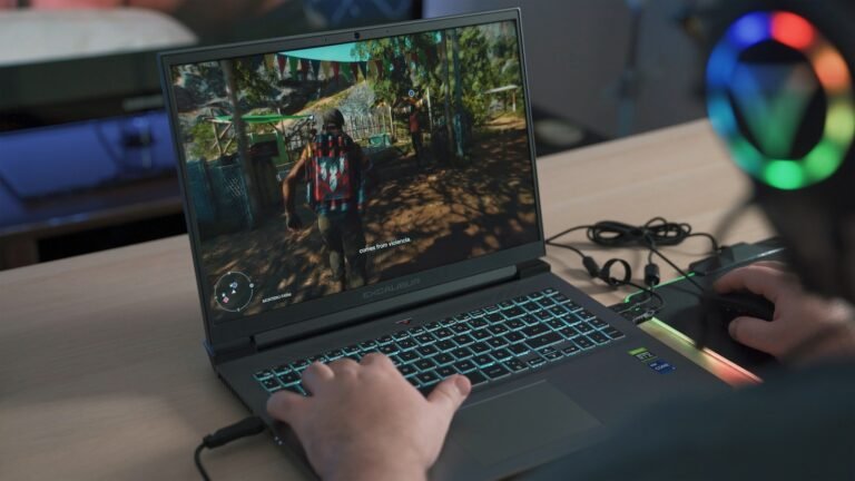 AI Playground interface on a laptop creating a browser game from a prompt
