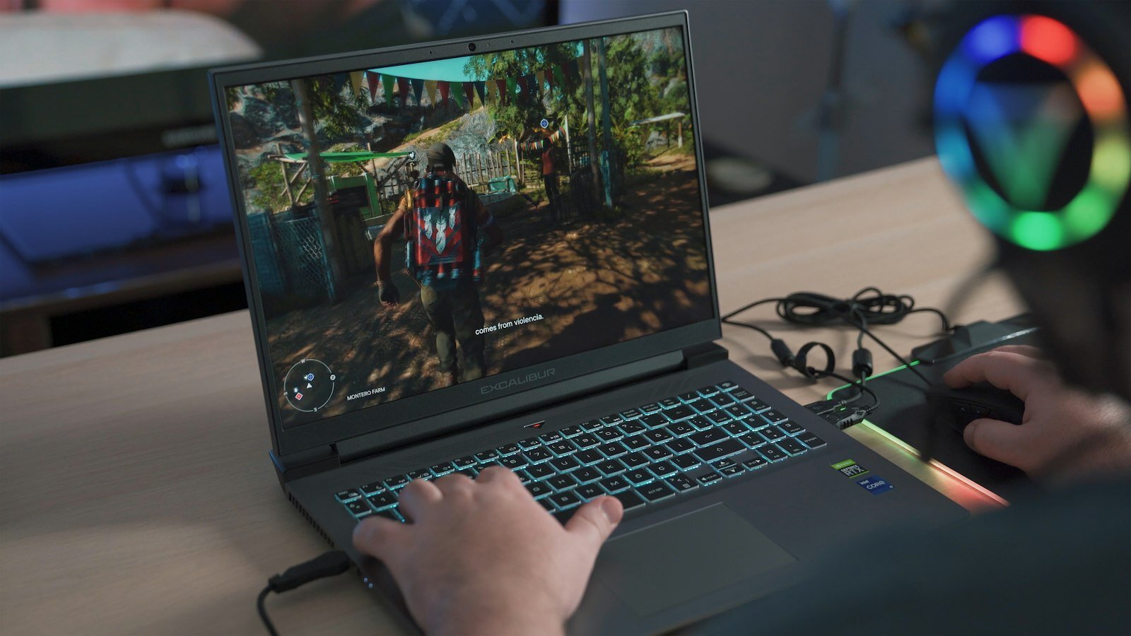 AI Playground interface on a laptop creating a browser game from a prompt